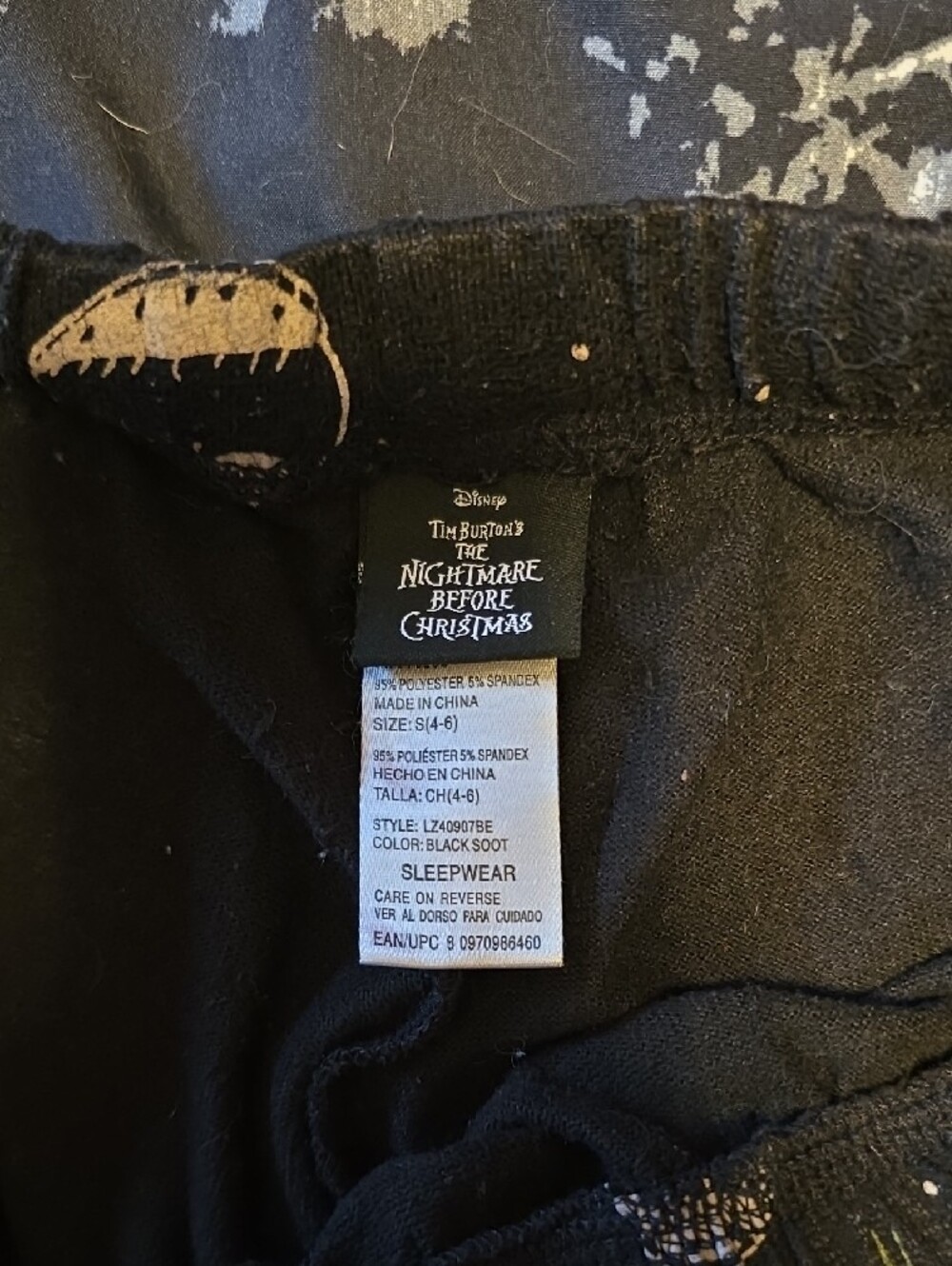 Black Jack Skellington Print Pajama Pants - Picture 3 of 3
